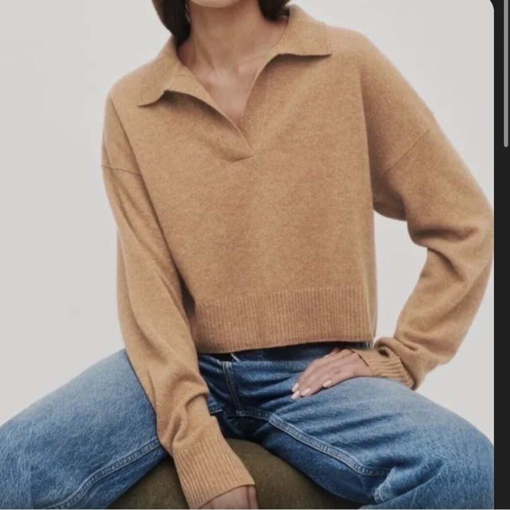 Reformation Recycled Cashmere Polo Sweater